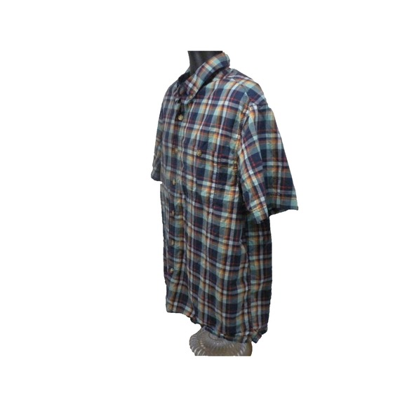 Duluth Shirt Mens XL Blue Plaid Relaxed Fit‎ Untucked BBQ Short Sleeve 38922 Dad - Picture 5 of 13